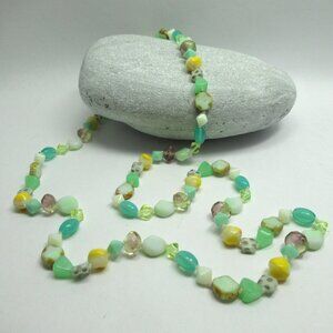 Uranium glass bead necklace